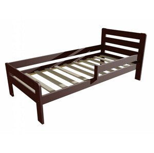 Dětská postel se zábranou VMK001C KIDS (Rozměr: 90 x 160 cm, Barva dřeva: moření ořech)