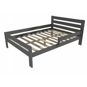 Dětská postel se zábranou VMK001C KIDS (Rozměr: 120 x 200 cm, Barva dřeva: barva šedá)