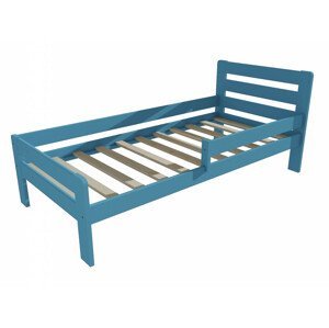 Dětská postel se zábranou VMK001C KIDS (Rozměr: 70 x 160 cm, Barva dřeva: barva modrá)
