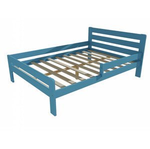 Dětská postel se zábranou VMK001C KIDS (Rozměr: 120 x 200 cm, Barva dřeva: barva modrá)