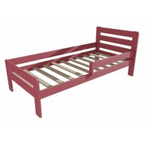 Dětská postel se zábranou VMK001C KIDS (Rozměr: 70 x 160 cm, Barva dřeva: barva růžová)
