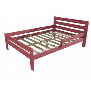 Dětská postel se zábranou VMK001C KIDS (Rozměr: 120 x 200 cm, Barva dřeva: barva růžová)