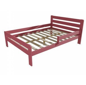 Dětská postel se zábranou VMK001C KIDS (Rozměr: 140 x 200 cm, Barva dřeva: barva růžová)