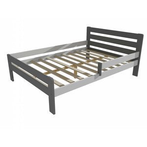 Dětská postel se zábranou VMK001C KIDS (Rozměr: 120 x 200 cm, Barva dřeva: barva šedá + bílá)