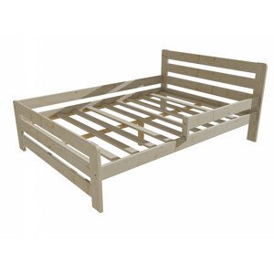 Dětská postel se zábranou VMK001D KIDS (Rozměr: 140 x 200 cm, Barva dřeva: surové dřevo)