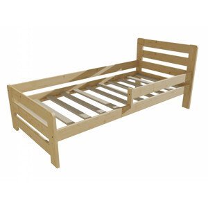 Dětská postel se zábranou VMK001D KIDS (Rozměr: 100 x 200 cm, Barva dřeva: bezbarvý lak)