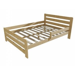Dětská postel se zábranou VMK001D KIDS (Rozměr: 120 x 200 cm, Barva dřeva: bezbarvý lak)