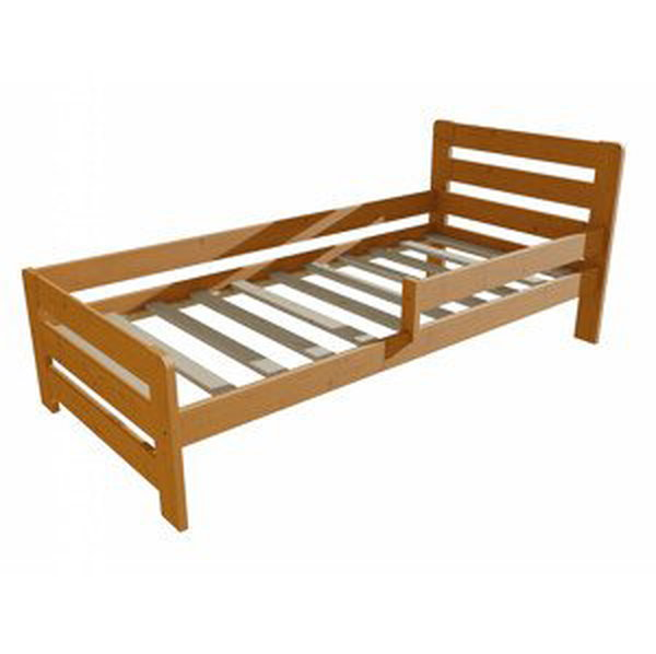 Dětská postel se zábranou VMK001D KIDS (Rozměr: 70 x 160 cm, Barva dřeva: moření olše)