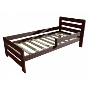 Dětská postel se zábranou VMK001D KIDS (Rozměr: 80 x 190 cm, Barva dřeva: moření ořech)