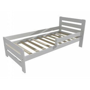 Dětská postel se zábranou VMK001D KIDS (Rozměr: 80 x 190 cm, Barva dřeva: barva bílá)