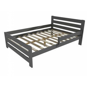 Dětská postel se zábranou VMK001D KIDS (Rozměr: 120 x 200 cm, Barva dřeva: barva šedá)