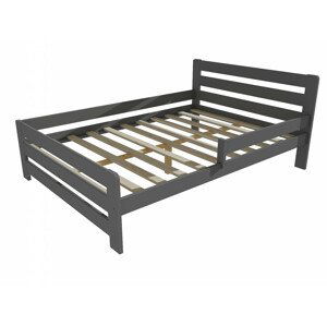 Dětská postel se zábranou VMK001D KIDS (Rozměr: 140 x 200 cm, Barva dřeva: barva šedá)