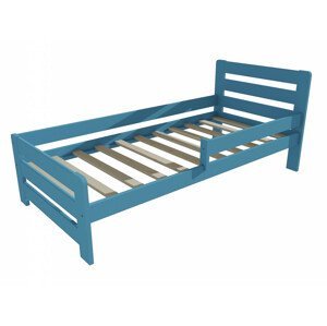 Dětská postel se zábranou VMK001D KIDS (Rozměr: 70 x 160 cm, Barva dřeva: barva modrá)