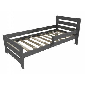Dětská postel se zábranou VMK001D KIDS (Rozměr: 70 x 160 cm, Barva dřeva: barva šedá + bílá)