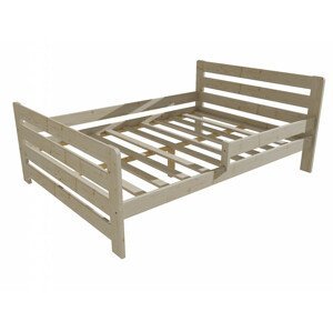 Dětská postel se zábranou VMK001E KIDS (Rozměr: 120 x 200 cm, Barva dřeva: surové dřevo)