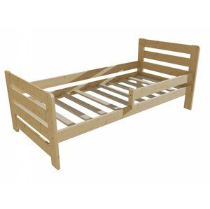 Dětská postel se zábranou VMK001E KIDS (Rozměr: 100 x 200 cm, Barva dřeva: bezbarvý lak)