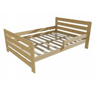 Dětská postel se zábranou VMK001E KIDS (Rozměr: 120 x 200 cm, Barva dřeva: bezbarvý lak)