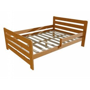 Dětská postel se zábranou VMK001E KIDS (Rozměr: 120 x 200 cm, Barva dřeva: moření olše)
