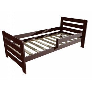 Dětská postel se zábranou VMK001E KIDS (Rozměr: 70 x 160 cm, Barva dřeva: moření ořech)