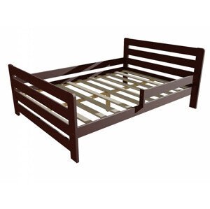Dětská postel se zábranou VMK001E KIDS (Rozměr: 120 x 200 cm, Barva dřeva: moření ořech)