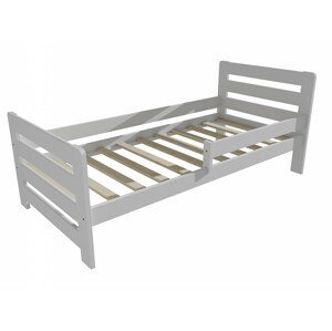 Dětská postel se zábranou VMK001E KIDS (Rozměr: 80 x 160 cm, Barva dřeva: barva bílá)