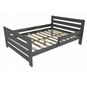 Dětská postel se zábranou VMK001E KIDS (Rozměr: 120 x 200 cm, Barva dřeva: barva šedá)
