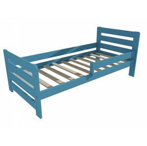 Dětská postel se zábranou VMK001E KIDS (Rozměr: 70 x 160 cm, Barva dřeva: barva modrá)