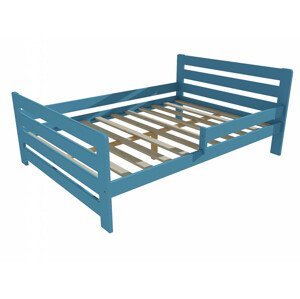 Dětská postel se zábranou VMK001E KIDS (Rozměr: 120 x 200 cm, Barva dřeva: barva modrá)