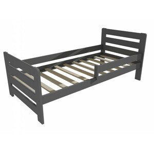 Dětská postel se zábranou VMK001E KIDS (Rozměr: 80 x 200 cm, Barva dřeva: barva šedá + bílá)