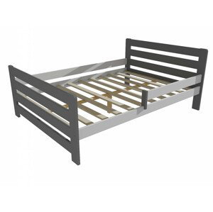 Dětská postel se zábranou VMK001E KIDS (Rozměr: 140 x 200 cm, Barva dřeva: barva šedá + bílá)