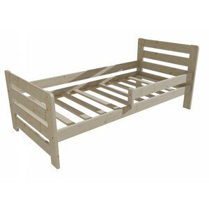Dětská postel se zábranou VMK001E KIDS (Rozměr: 70 x 160 cm, Barva dřeva: surové dřevo)