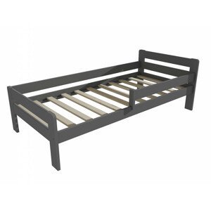 Dětská postel se zábranou VMK002C KIDS (Rozměr: 70 x 160 cm, Barva dřeva: barva šedá)