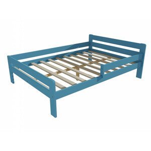 Dětská postel se zábranou VMK002C KIDS (Rozměr: 120 x 200 cm, Barva dřeva: barva modrá)