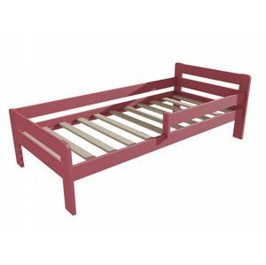 Dětská postel se zábranou VMK002C KIDS (Rozměr: 70 x 160 cm, Barva dřeva: barva růžová)