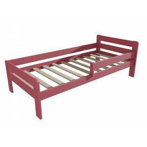 Dětská postel se zábranou VMK002C KIDS (Rozměr: 80 x 170 cm, Barva dřeva: barva růžová)