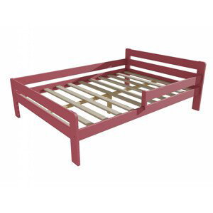 Dětská postel se zábranou VMK002C KIDS (Rozměr: 120 x 200 cm, Barva dřeva: barva růžová)