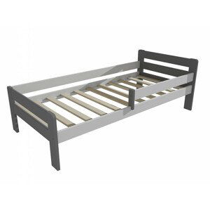Dětská postel se zábranou VMK002C KIDS (Rozměr: 70 x 160 cm, Barva dřeva: barva šedá + bílá)