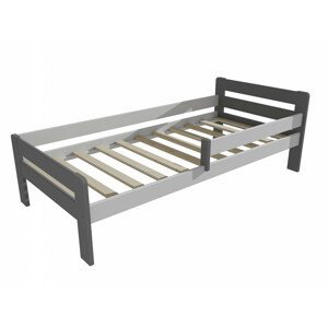 Dětská postel se zábranou VMK002C KIDS (Rozměr: 80 x 160 cm, Barva dřeva: barva šedá + bílá)