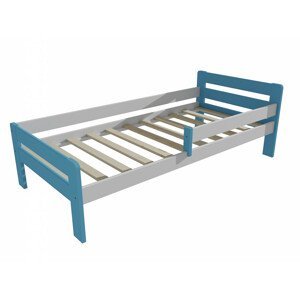 Dětská postel se zábranou VMK002C KIDS (Rozměr: 70 x 160 cm, Barva dřeva: barva modrá + bílá)