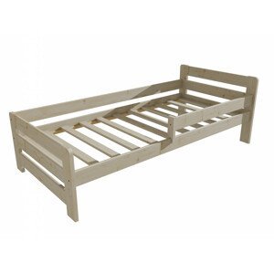 Dětská postel se zábranou VMK002D KIDS (Rozměr: 100 x 200 cm, Barva dřeva: surové dřevo)