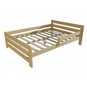 Dětská postel se zábranou VMK002D KIDS (Rozměr: 120 x 200 cm, Barva dřeva: bezbarvý lak)
