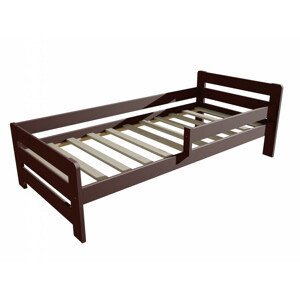 Dětská postel se zábranou VMK002D KIDS (Rozměr: 80 x 160 cm, Barva dřeva: moření ořech)