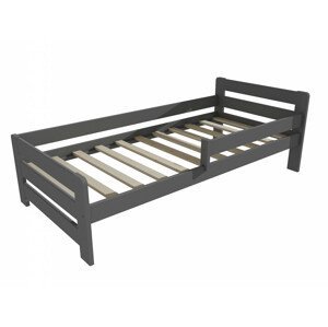 Dětská postel se zábranou VMK002D KIDS (Rozměr: 70 x 160 cm, Barva dřeva: barva šedá)
