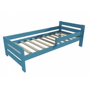 Dětská postel se zábranou VMK002D KIDS (Rozměr: 70 x 160 cm, Barva dřeva: barva modrá)