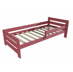 Dětská postel se zábranou VMK002D KIDS (Rozměr: 70 x 160 cm, Barva dřeva: barva růžová)
