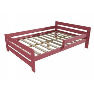 Dětská postel se zábranou VMK002D KIDS (Rozměr: 140 x 200 cm, Barva dřeva: barva růžová)