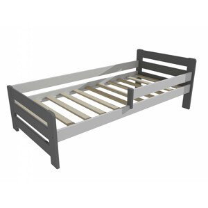 Dětská postel se zábranou VMK002D KIDS (Rozměr: 80 x 170 cm, Barva dřeva: barva šedá + bílá)