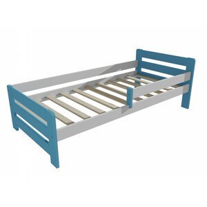 Dětská postel se zábranou VMK002D KIDS (Rozměr: 70 x 160 cm, Barva dřeva: barva modrá + bílá)