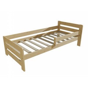 Dětská postel se zábranou VMK002D KIDS (Rozměr: 80 x 200 cm, Barva dřeva: bezbarvý lak)