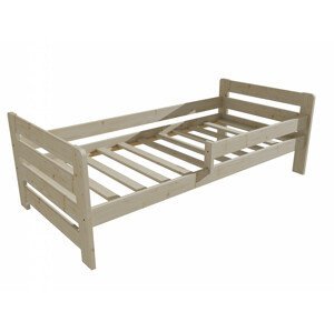 Dětská postel se zábranou VMK002E KIDS (Rozměr: 100 x 200 cm, Barva dřeva: surové dřevo)
